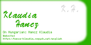 klaudia hancz business card